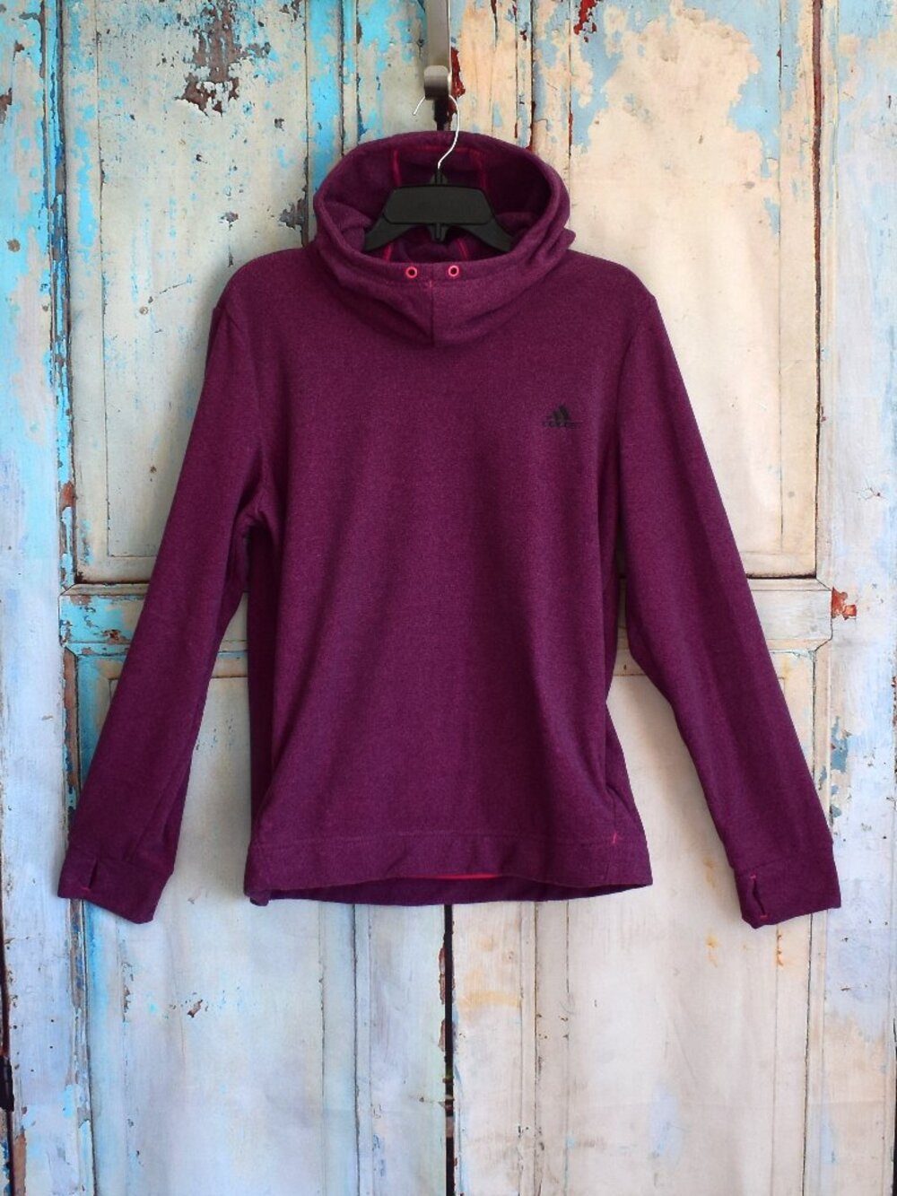 Women's Adidas Soft Fleece Trans Logo Hoodie Pullover LARGE Pink Reamag